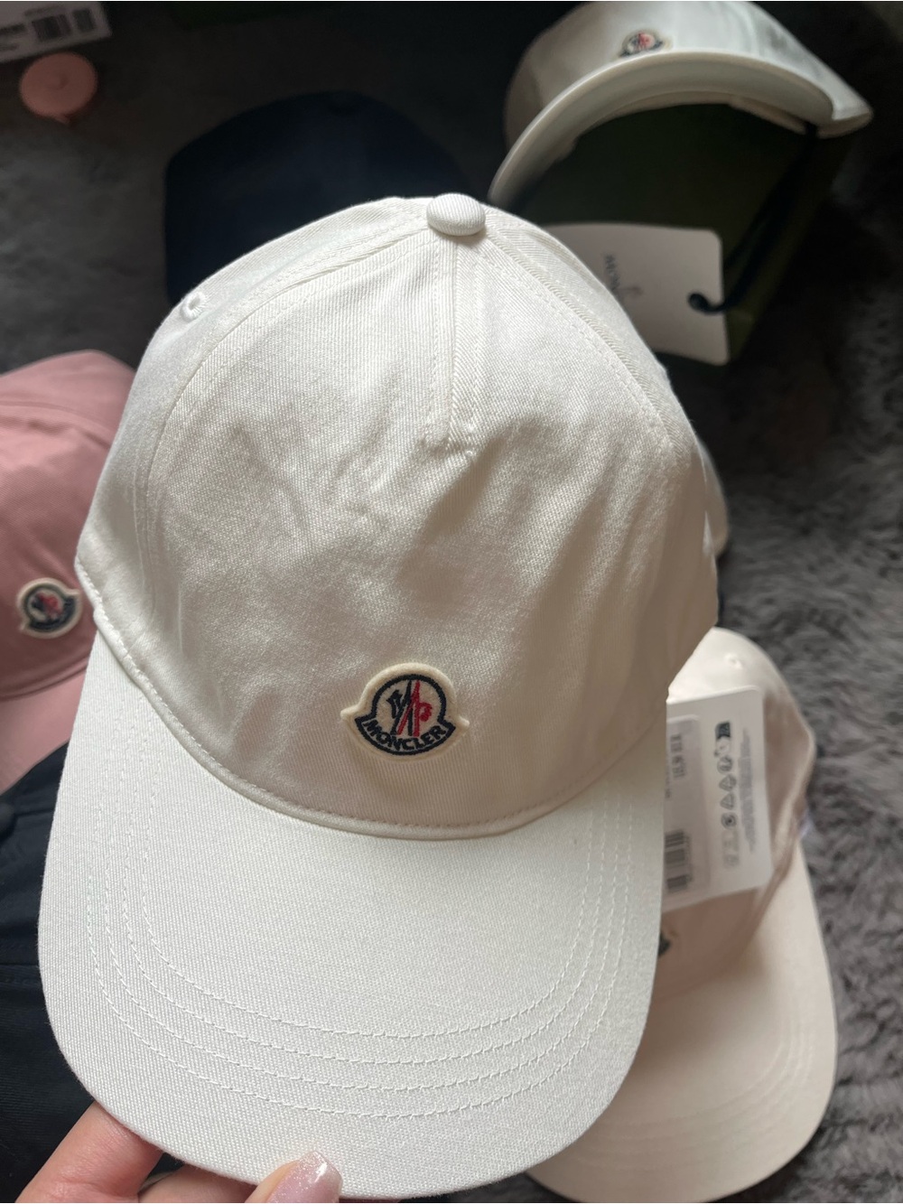 Moncler Off-White Baseball Cap with Logo Patch